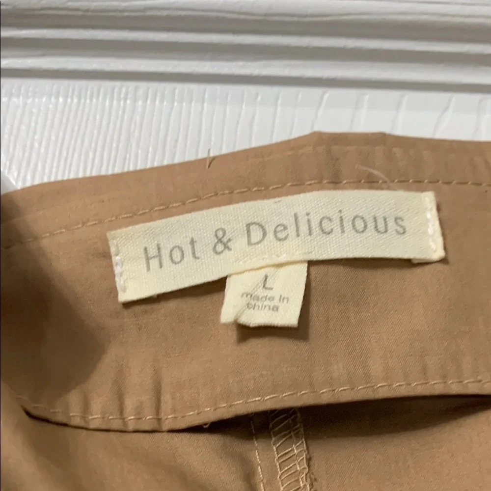 Elegant Tan Off-Shoulder Dress by Hot and Delicious - Picture 2 of 10